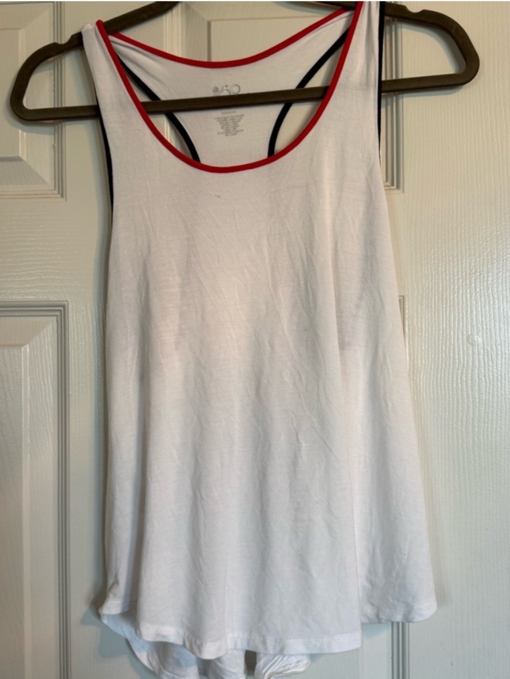 Splits59 White Tank with Red Trim